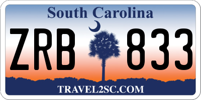 SC license plate ZRB833
