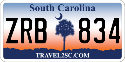 SC license plate ZRB834