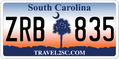 SC license plate ZRB835
