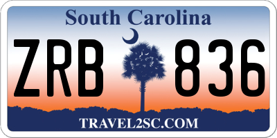 SC license plate ZRB836