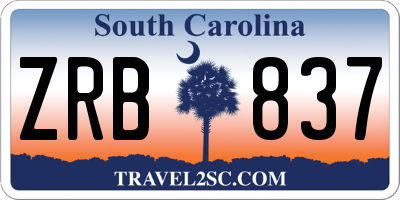SC license plate ZRB837