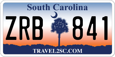 SC license plate ZRB841