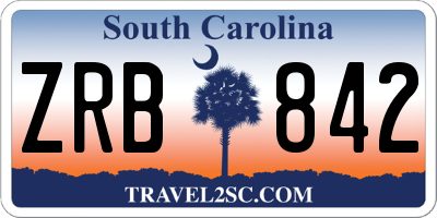 SC license plate ZRB842