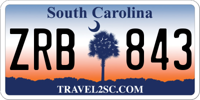 SC license plate ZRB843