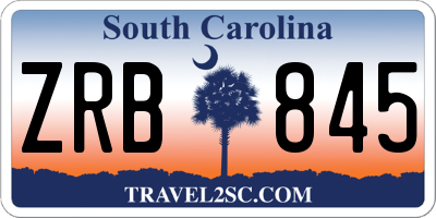 SC license plate ZRB845