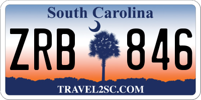 SC license plate ZRB846