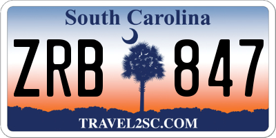 SC license plate ZRB847
