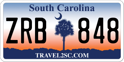 SC license plate ZRB848