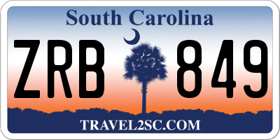 SC license plate ZRB849