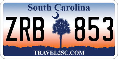 SC license plate ZRB853