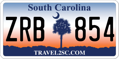 SC license plate ZRB854