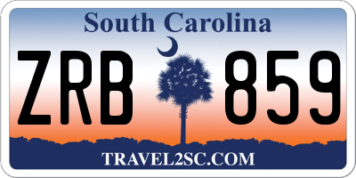 SC license plate ZRB859