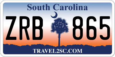 SC license plate ZRB865