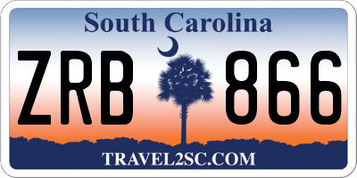 SC license plate ZRB866