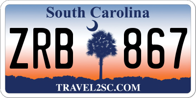 SC license plate ZRB867