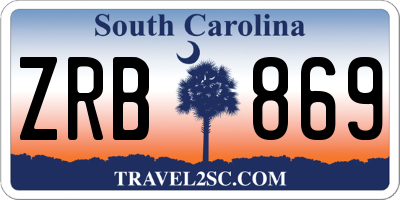 SC license plate ZRB869