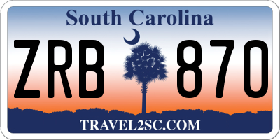 SC license plate ZRB870