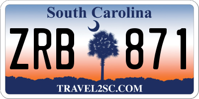 SC license plate ZRB871