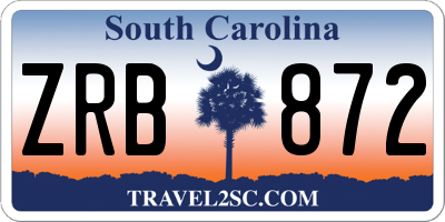 SC license plate ZRB872