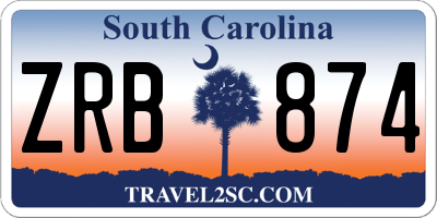SC license plate ZRB874