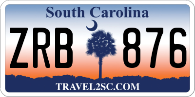 SC license plate ZRB876