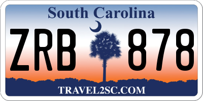 SC license plate ZRB878