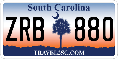 SC license plate ZRB880