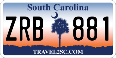 SC license plate ZRB881