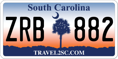 SC license plate ZRB882