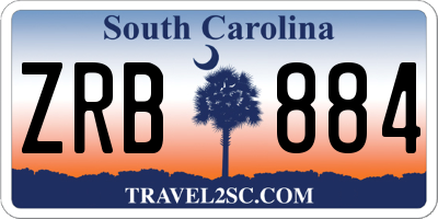 SC license plate ZRB884