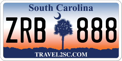 SC license plate ZRB888