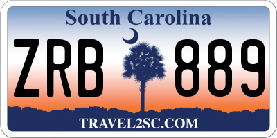SC license plate ZRB889