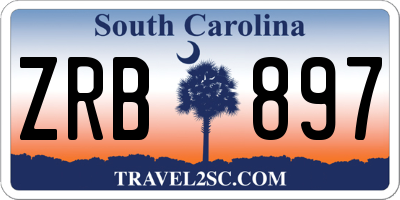 SC license plate ZRB897