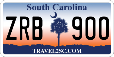 SC license plate ZRB900