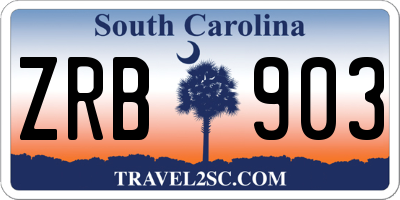 SC license plate ZRB903