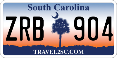 SC license plate ZRB904