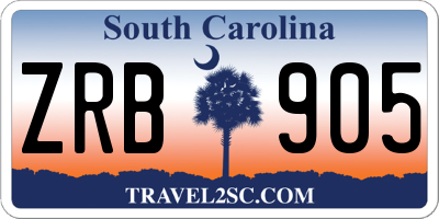 SC license plate ZRB905