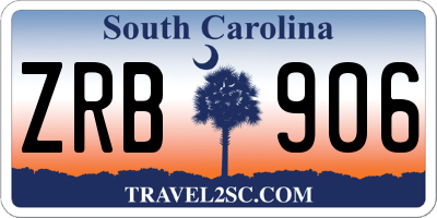 SC license plate ZRB906