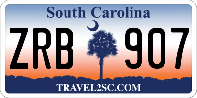 SC license plate ZRB907