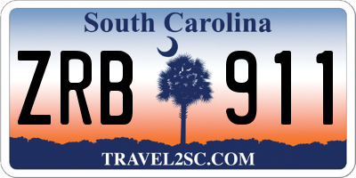 SC license plate ZRB911