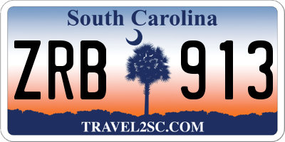 SC license plate ZRB913
