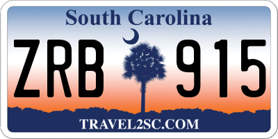 SC license plate ZRB915