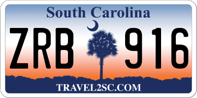 SC license plate ZRB916