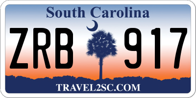 SC license plate ZRB917