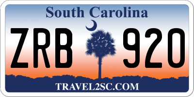 SC license plate ZRB920