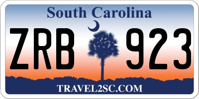 SC license plate ZRB923