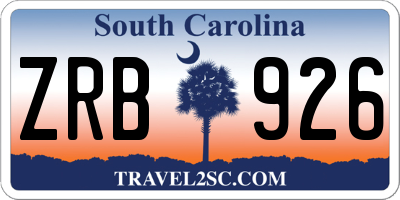 SC license plate ZRB926