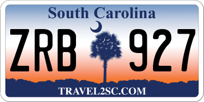 SC license plate ZRB927