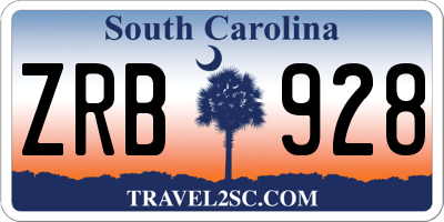 SC license plate ZRB928