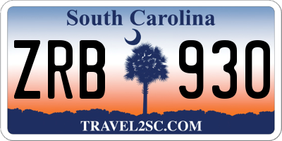 SC license plate ZRB930